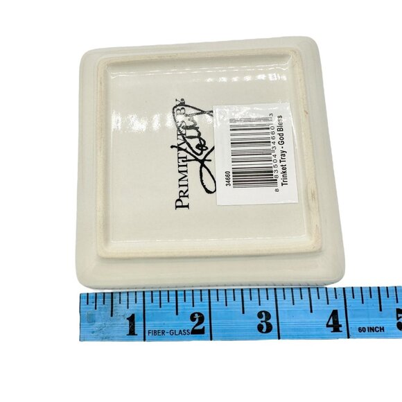 Primitives By Kathy God Bless America Decorative Square Trinket Trays Set 4 NIB - Picture 5 of 5